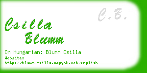 csilla blumm business card